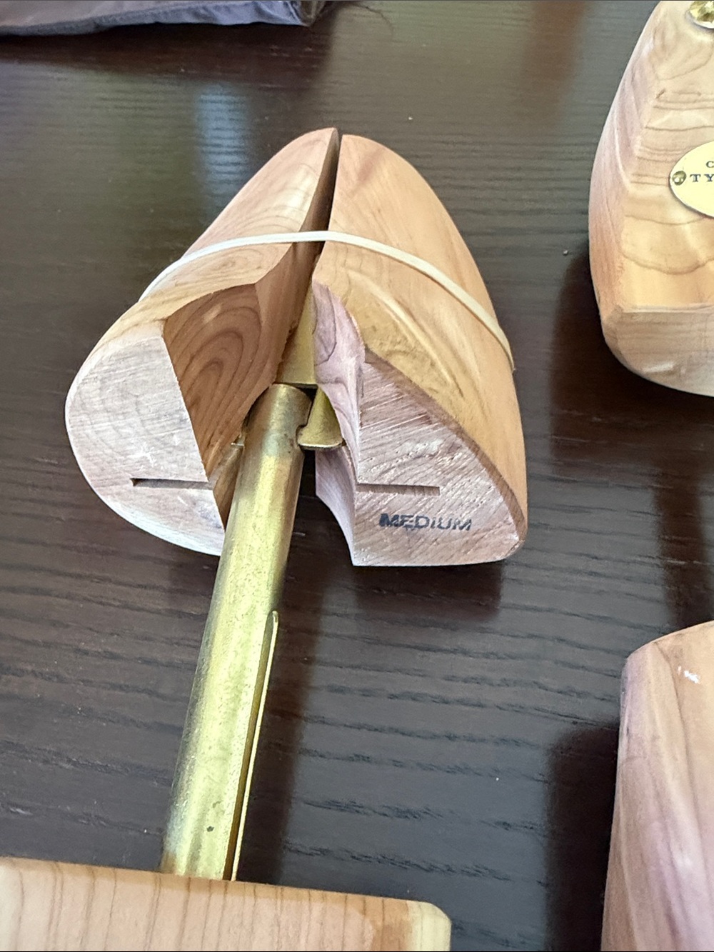 Charles Tyrwhitt Natural Wood Cedar Shoe Trees with Brass Hardware - Picture 3 of 4